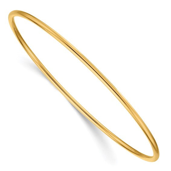 14K Yellow Gold Italian Slip-On Bangle, 2MM