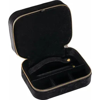 Luxury Black Velvet Zippered Jewelry Case