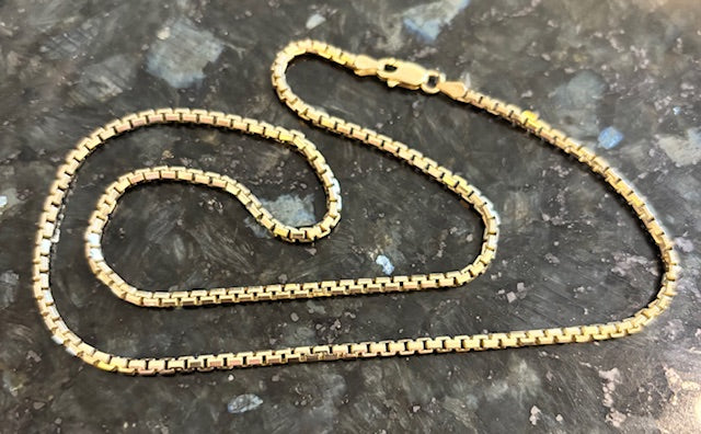 FABULOUS 14K Vintage Box Link Chain, 18", 2MM