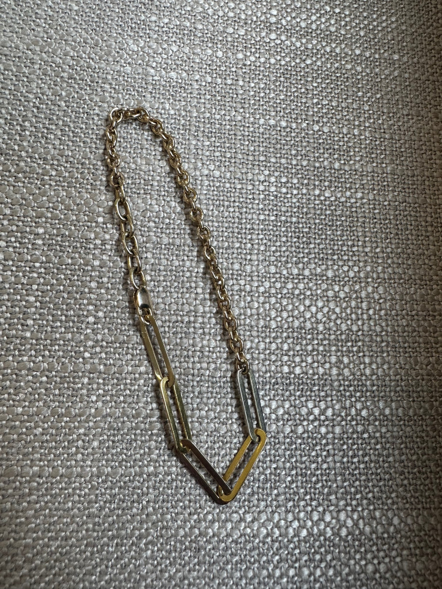 JGFJ Mixed Link Bracelet in 18K & 14K Gold, 7" Length