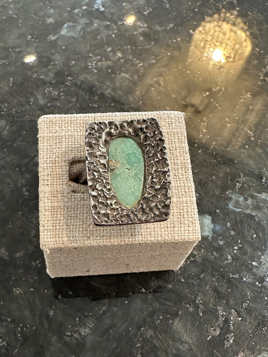 Fabulous 1970's Handmade & Heavy Turquoise in Sterling Silver