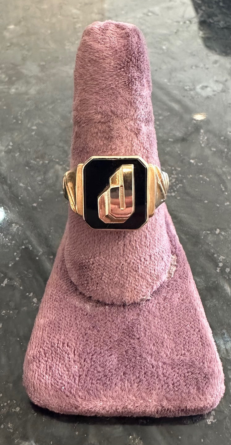 Vintage 10K "J" Ring, Size 9+ Estate Collection