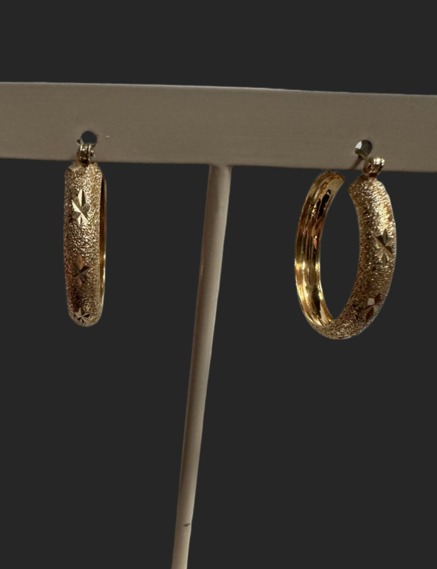 Stardust Hoops in 14K Yellow Gold, Estate Collection