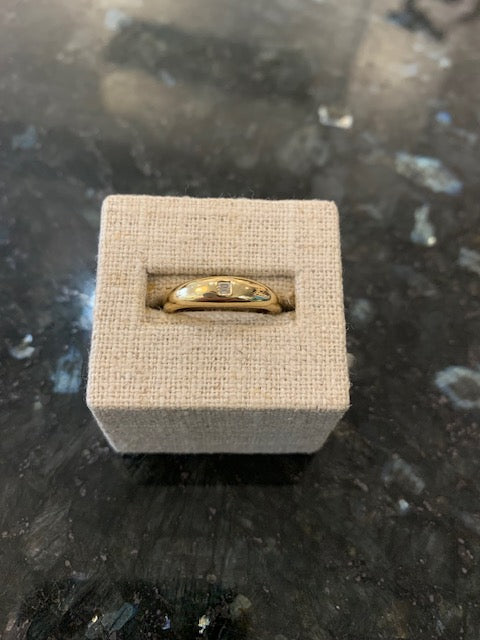 Darling Baguette Band Ring in 14K Yellow Gold, 2D=.03CTTW, Size 6.5