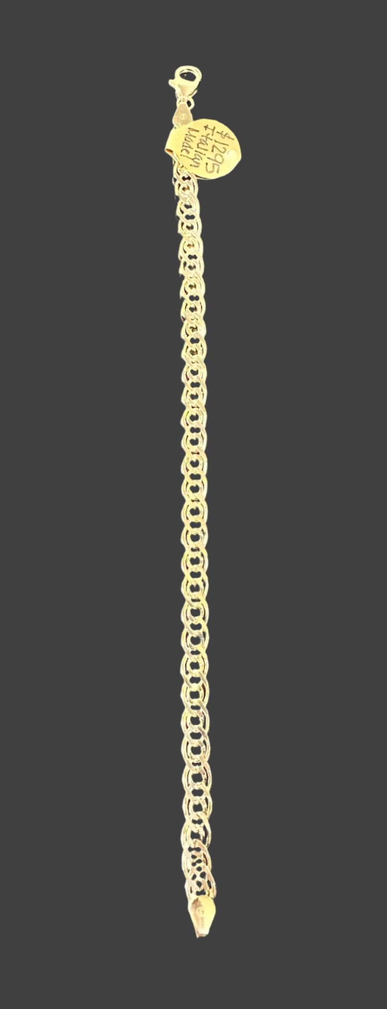 Elegant 14-K Italian Chain Link Bracelet in 14-K Yellow Gold w/ nice lobster clasp! 8" Length