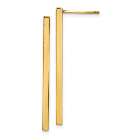 Gold Stick Earrings, 14K.