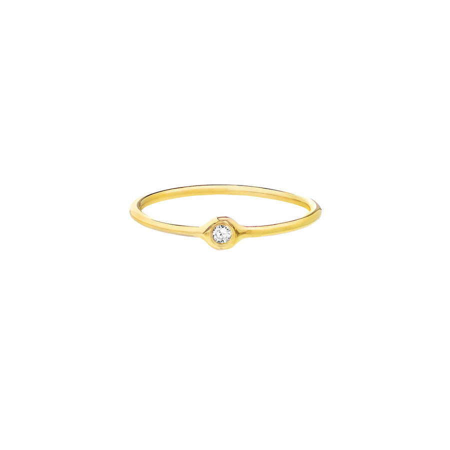 Bezel Diamond Stack Ring in 14K Yellow Gold, D=.03CT. Size 7