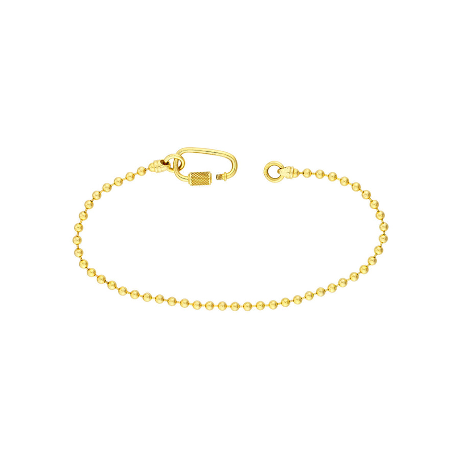 14K Carabiner Bead Bracelet, 8.5" Length