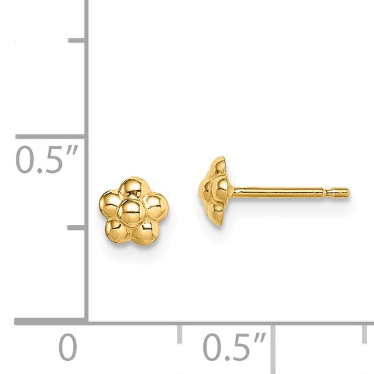 Dainty Daisy Stud Earrings in 14K Yellow Gold