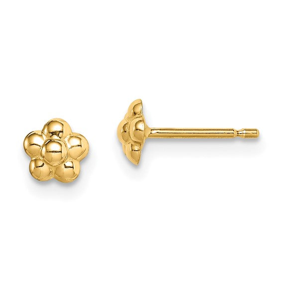 Dainty Daisy Stud Earrings in 14K Yellow Gold