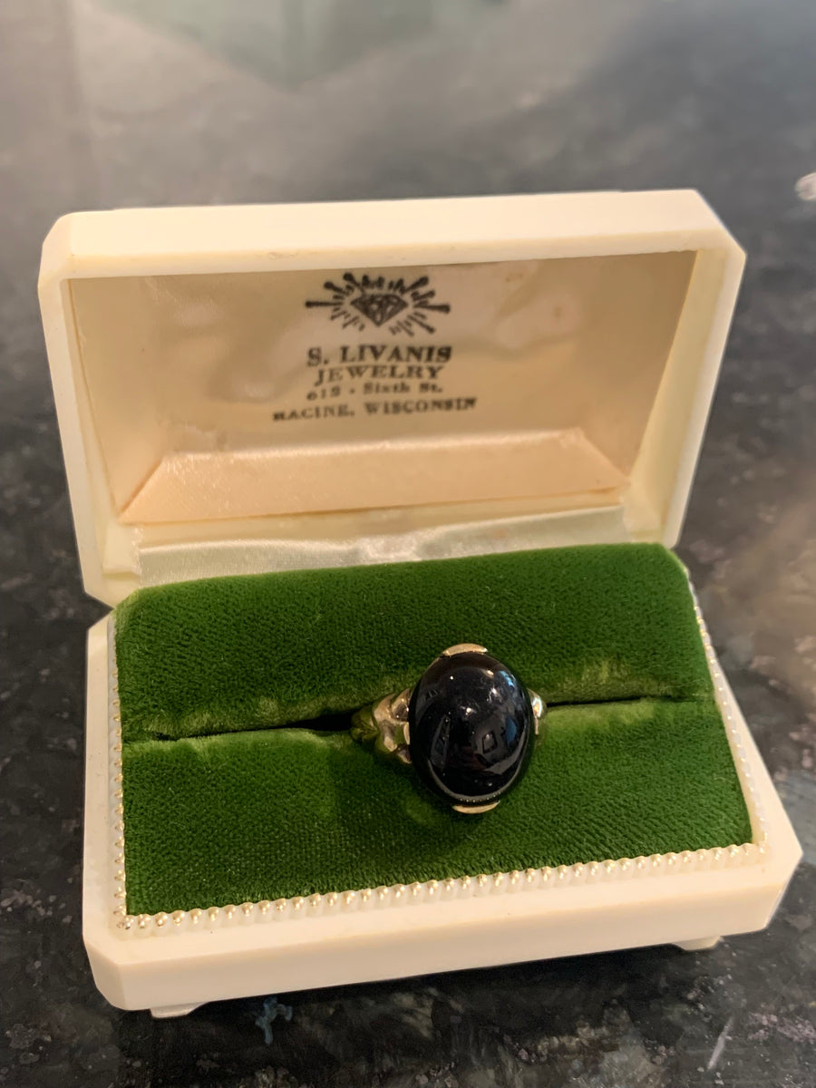 Handmade Onyx Ring in 10K, Estate Collection