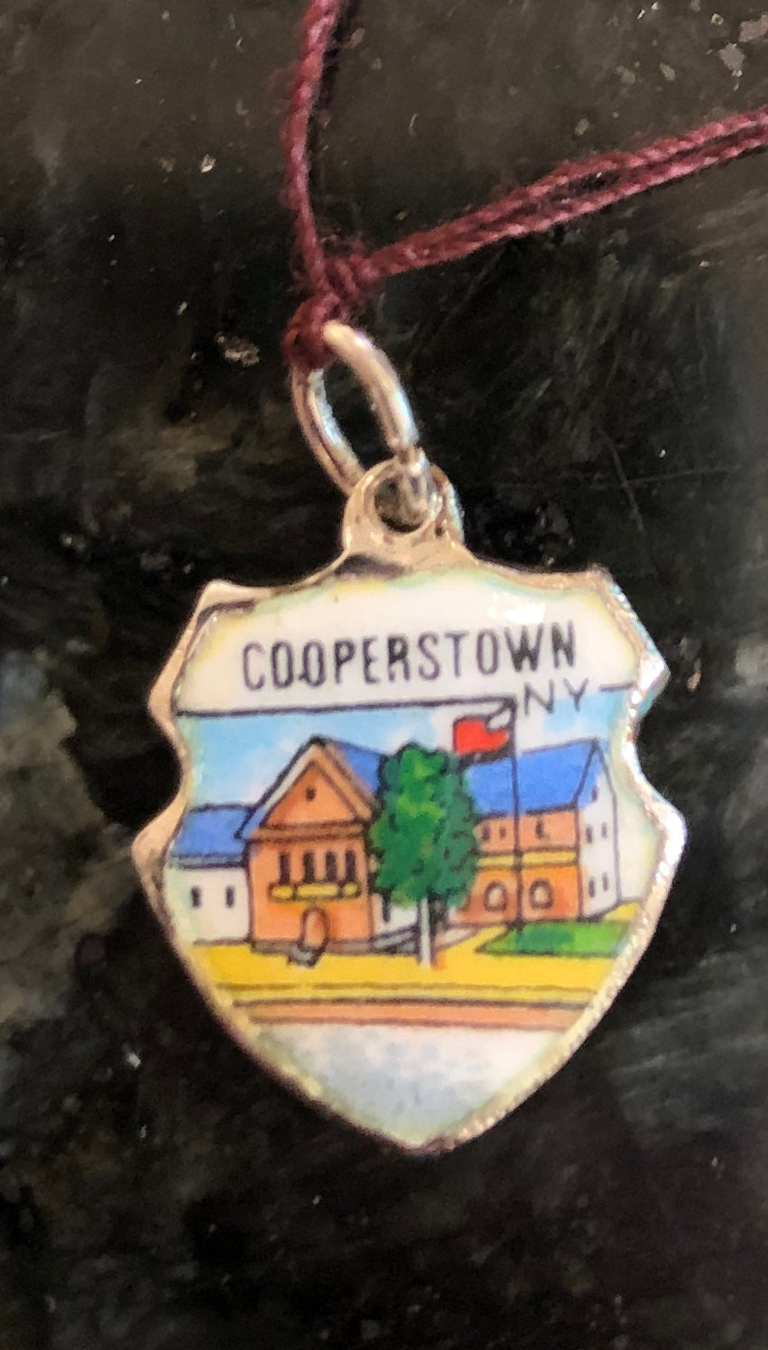 Cooperstown, NY Sterling Silver & Enamel Charm