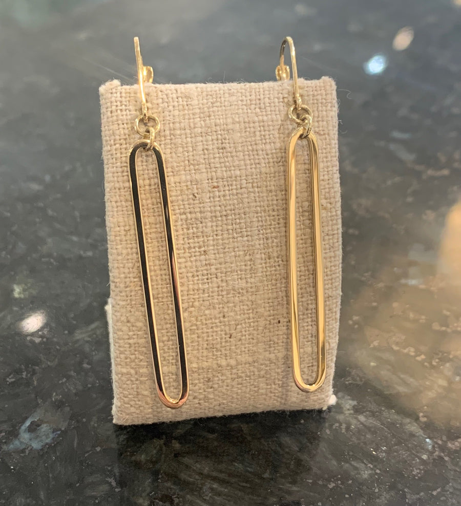 Long Link Drop Earrings in 14K