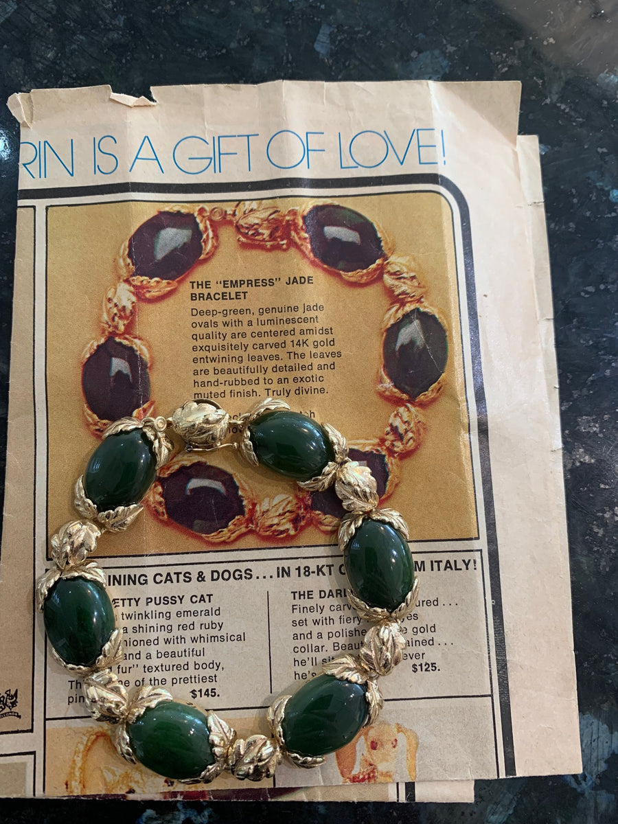 Estate Jade & 14K Gold Bracelet, Circa 1975!
